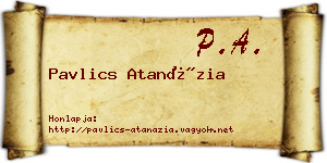 Pavlics Atanázia névjegykártya